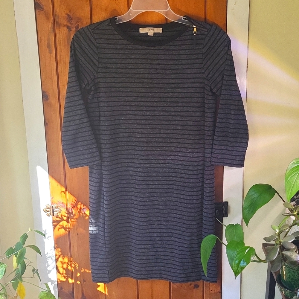 Anne Taylor 3/4 Sleeve Dress w/Zipper Detail